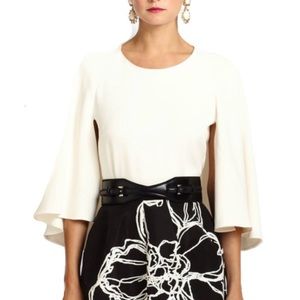 Oscar de la Renta Resort 2015 Pink Cape Blouse Size 10